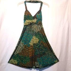 Boho knit halter dress